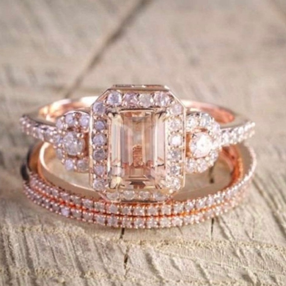 18K Rose Gold Filled Morganite Ring